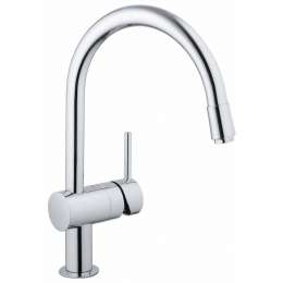 РЎРјРµСЃРёС‚РµР»СЊ РґР»СЏ РєСѓС…РЅРё GROHE Minta СЃ РІС‹РґРІРёР¶РЅС‹Рј C-РёР·Р»РёРІРѕРј Рё РѕРіСЂР°РЅРёС‡РµРЅРёРµРј СЂР°СЃС…РѕРґР° РІРѕРґС‹, С…СЂРѕРј (3291800E)